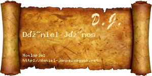 Dániel János névjegykártya