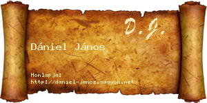 Dániel János névjegykártya